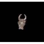Western Asiatic Achaemenid Silver Bull's Head