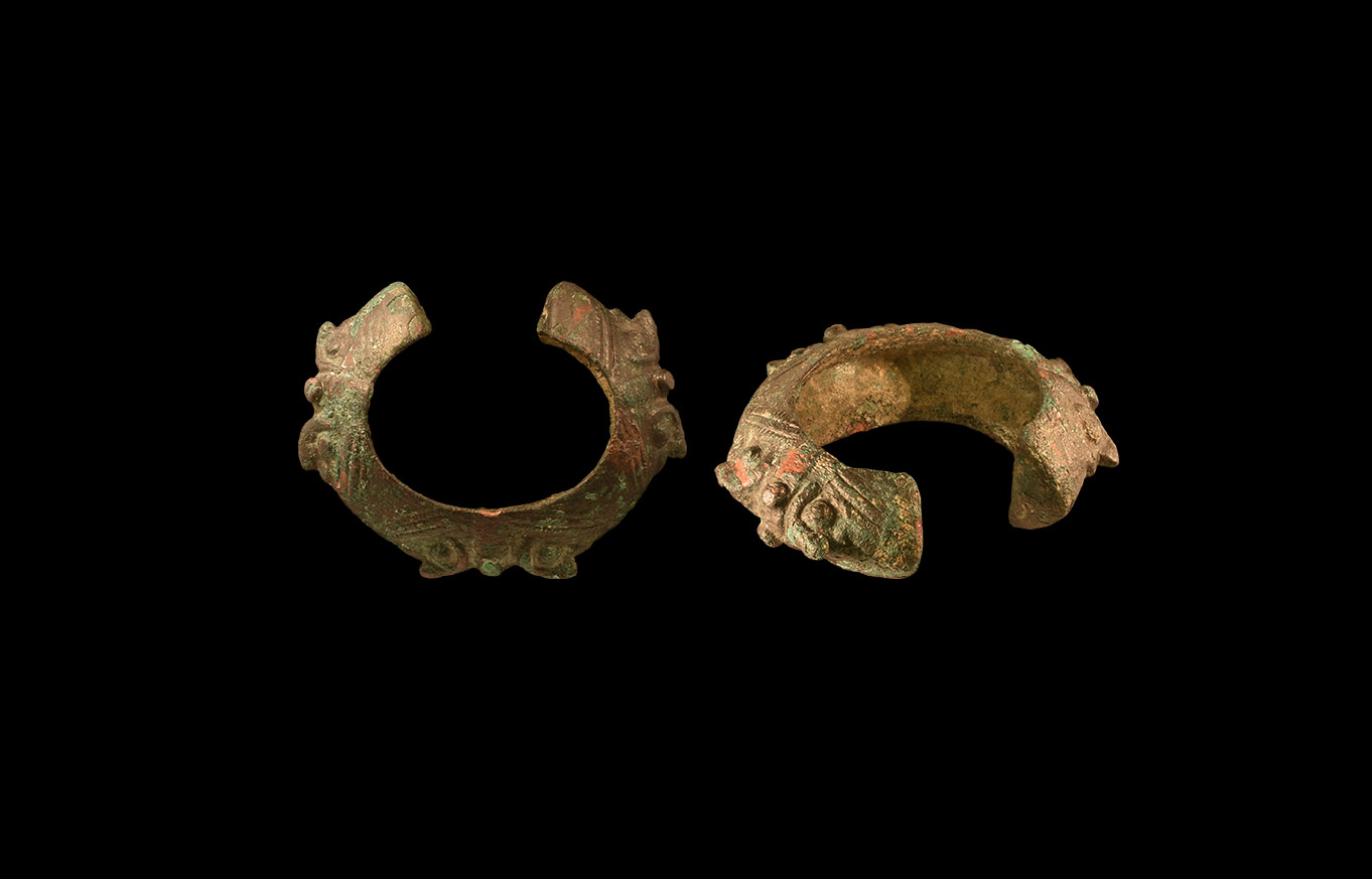 Western Asiatic Luristan Bracelet with Heads