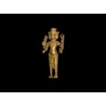 Tibetan Gilt Phra Phrom Statuette