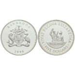 Barbados - 1996 - Silver Proof 70th Birthday $5