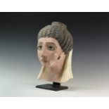 Egyptian Polychrome Mask with Glass Eyes