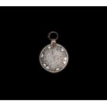 Viking Silver Inlaid Pendant