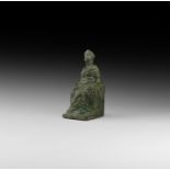 Roman Statuette of Cybele Seated with Lion