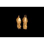 Roman Gold Earrings with Granular Decoration