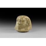 Egyptian Canopic Jar Lid with Head of Imsety