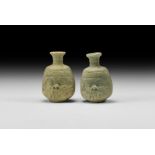 Egyptian Bes Flask Pair