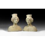 Greek Terracotta Goddess Pair