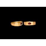 Roman Gold Ring with Garnet Gemstone
