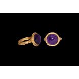 Byzantine Gold Ring with Amethyst