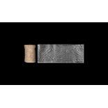 Cylinder Seal Pendant with Geometric Motif