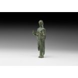 Etruscan Flat-Backed Maiden Statuette