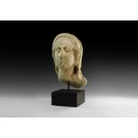 Roman Limestone Head of a Lady