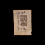 Medieval Parisian Illuminated Manuscript Page with Dragon