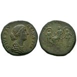 Ancient Roman Imperial Coins - Faustina II - Empress with Dancing Girls Sestertius