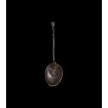 Post Medieval Horse-Hoof Top Pewter Spoon