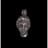 Roman Silver Female Bust Pendant