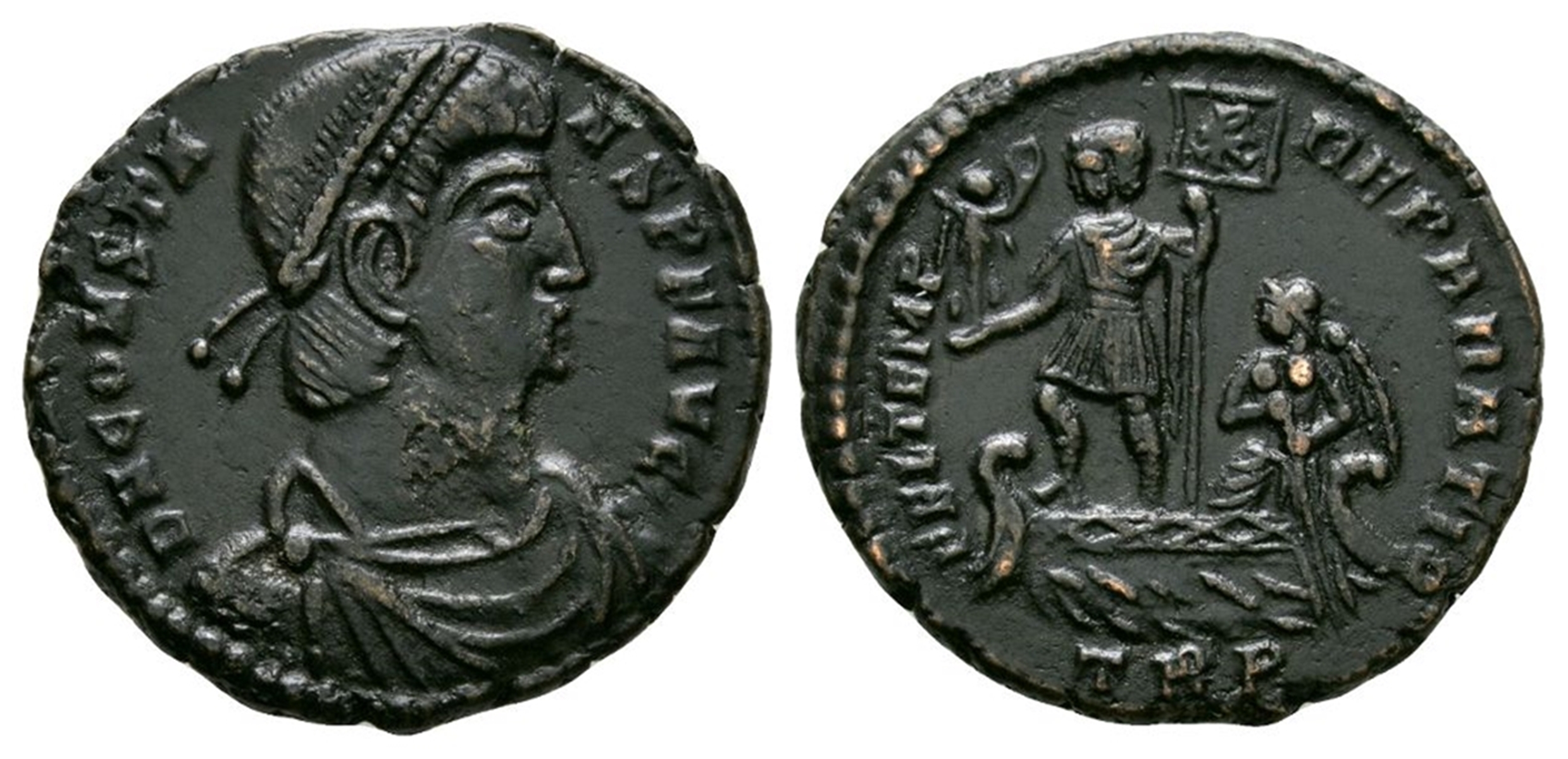 Ancient Roman Imperial Coins - Constans - Emperor in Galley Maiorina