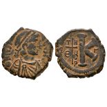 Ancient Byzantine Coins - Justinian I - Half Follis