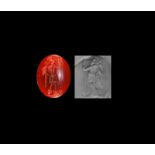 Roman Intaglio Gemstone with Minerva Standing