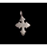 Byzantine Silver Cross Pendant