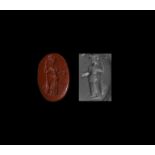 Roman Intaglio Gemstone with Minerva