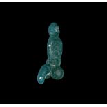 Roman Blue Glass Phallic Pendant