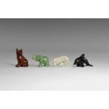 Natural History - Carved Gemstone Animals Group