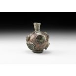 Western Asiatic Sassanian Glass Button Bottle