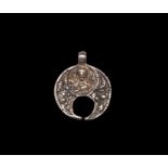 Byzantine Silver Pendant with Saint