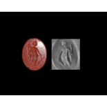 Roman Intaglio Gemstone with Fortuna