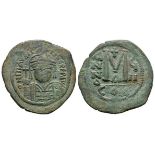 Ancient Byzantine Coins - Maurice Tiberius - Large M Follis