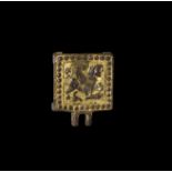 Viking Gilt Buckle Plate with Beast