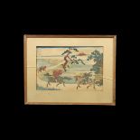 Japanese Hokusai '36 Views of Mount Fuji' Woodblock Framed Print