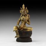 Nepalese Gilt Saraswati Figurine