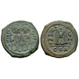 Ancient Byzantine Coins - Justin II and Sophia - Large M Follis