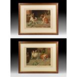 Vintage Framed 'Cause' and 'Effect' Framed Print Pair