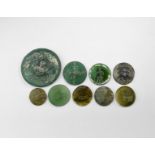 Western Asiatic Style Engraved Glass Roundels