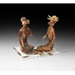 Pre-Columbian Seated Figure Pair