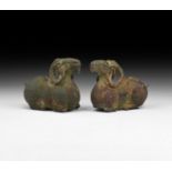 Western Asiatic Style Ram Statuette Pair