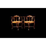 Antique Victorian Corner Chair Pair