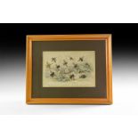 Antique Framed 'British Bees' Print