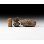 Western Asiatic Style Carved Bead Group [3]