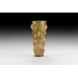 Roman Style Amber Lotus Bud Beaker