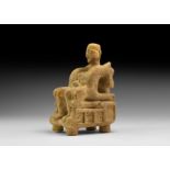 Western Asiatic Style Carved Seated Figure