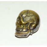 Brass vesta case in the form of a skull
