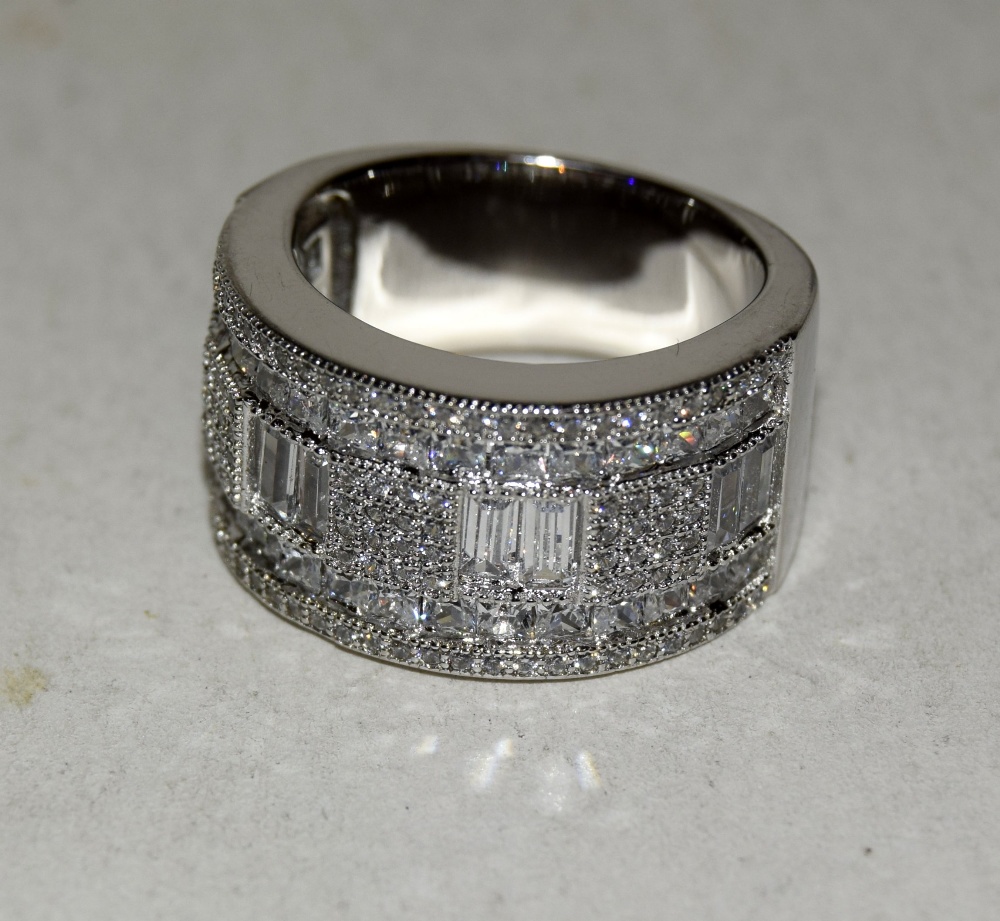 Silver and CZ dress ring