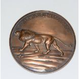 An impressive 3rd Battalion Royal Tank Corps Army Rifle Association bronze medallion 10cms diameter