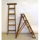 2 pairs of wooden vintage decorators steps