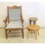 Country chair ,bergere footstool ,and a lamp table