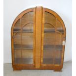 Art Deco Oval 2 door display cabinet. 135 x 105 x 35cm